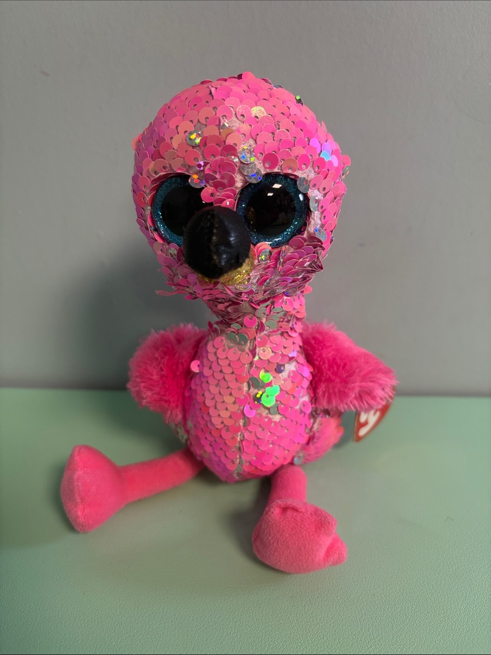 2018 Ty Flippables Pinky The Flamingo Sequence Plush Stuffed Animal, Kid Plush